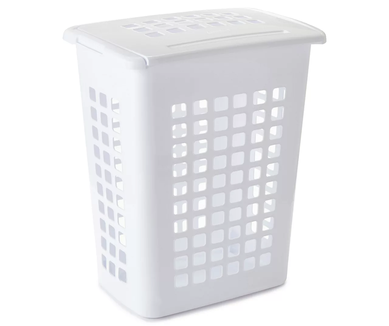 White LiftTop Plastic Hamper 1 White LiftTop Plastic Hamper