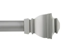 Silver Satin Riley Curtain Rod, (30"- 84")