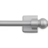Satin Silver Sheridan 7/16" Adjustable Multi-Use Magnetic Drapery Rod, (16" - 28")