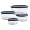Navy Blue 8-Piece Glass Container Set