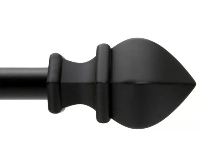 Waverly Black Adjustable Curtain Rod, (42" - 120") 1 Waverly Black Adjustable Curtain Rod, (42" - 120")