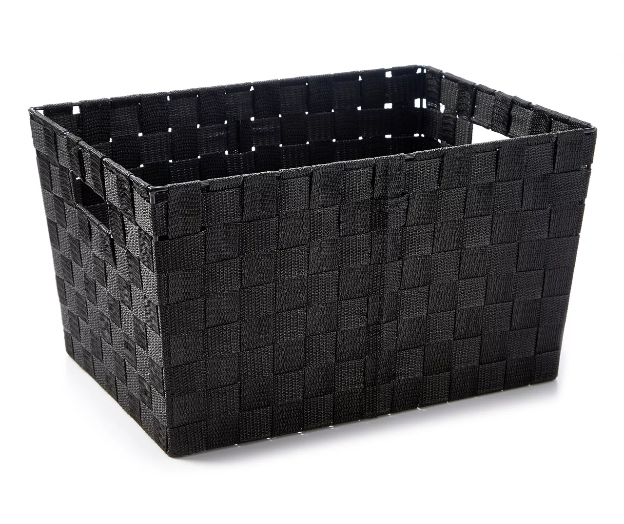 Large Black Woven Strap Storage Bin 1 Large Black Woven Strap Storage Bin