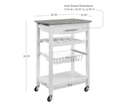 Smith Granite Top Kitchen Cart With Storage Basket -Cuisinart Store 810389661 A8