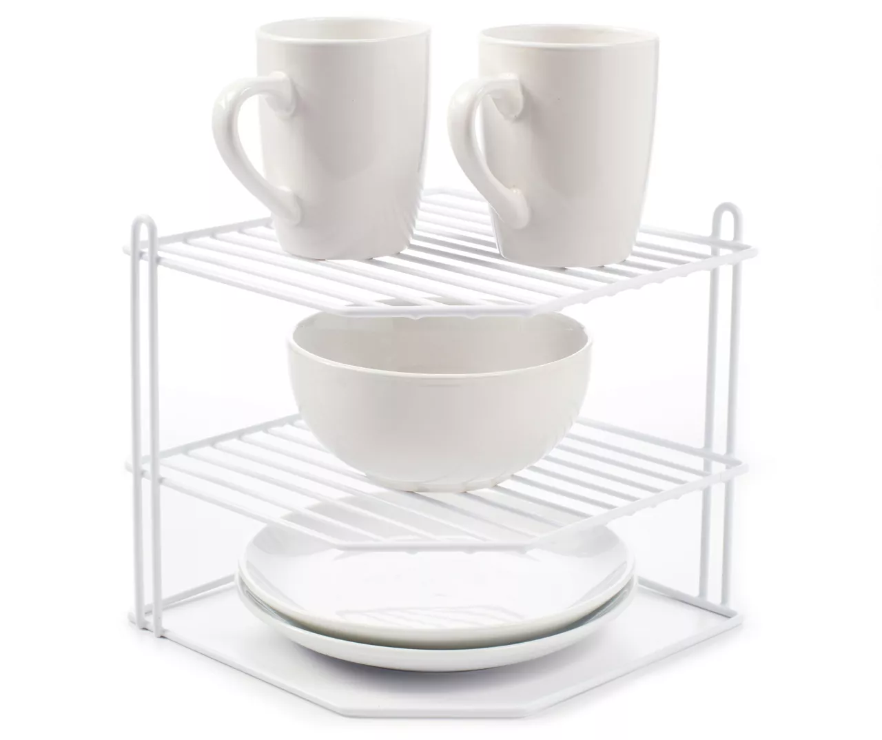 White Wire 3-Tier Corner Counter Rack 2 White Wire 3-Tier Corner Counter Rack - Image 2