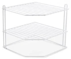 White Wire 3-Tier Corner Counter Rack