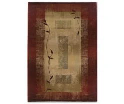 Gilson Red & Tan Area Rug, (5'3" X 7'6")