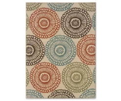 Somerville Beige Outdoor Area Rug, (5'3" X 7'6")