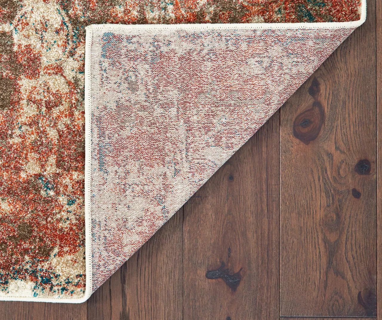 Myia Orange & Blue Abstract Area Rug, (3'10" X 5'5") 2 Myia Orange & Blue Abstract Area Rug, (3'10" X 5'5") - Image 2