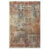 Myia Orange & Blue Abstract Area Rug, (3'10" X 5'5")
