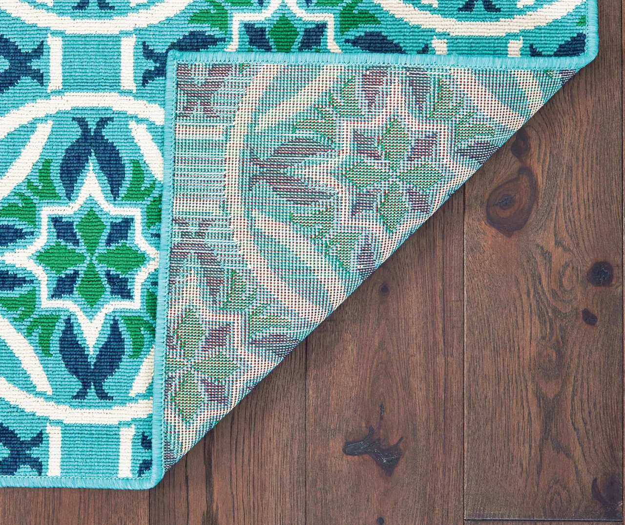Halsey Blue & Green Outdoor Area Rug, (5'3" X 7'6") 2 Halsey Blue & Green Outdoor Area Rug, (5'3" X 7'6") - Image 2