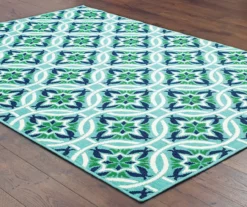 Halsey Blue & Green Outdoor Area Rug, (5'3" X 7'6") 10 Halsey Blue & Green Outdoor Area Rug, (5'3" X 7'6") -Cuisinart Store 810413050 3