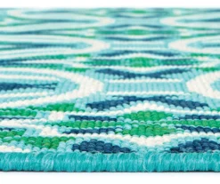 Halsey Blue & Green Outdoor Area Rug, (5'3" X 7'6") 12 Halsey Blue & Green Outdoor Area Rug, (5'3" X 7'6") -Cuisinart Store 810413050 5