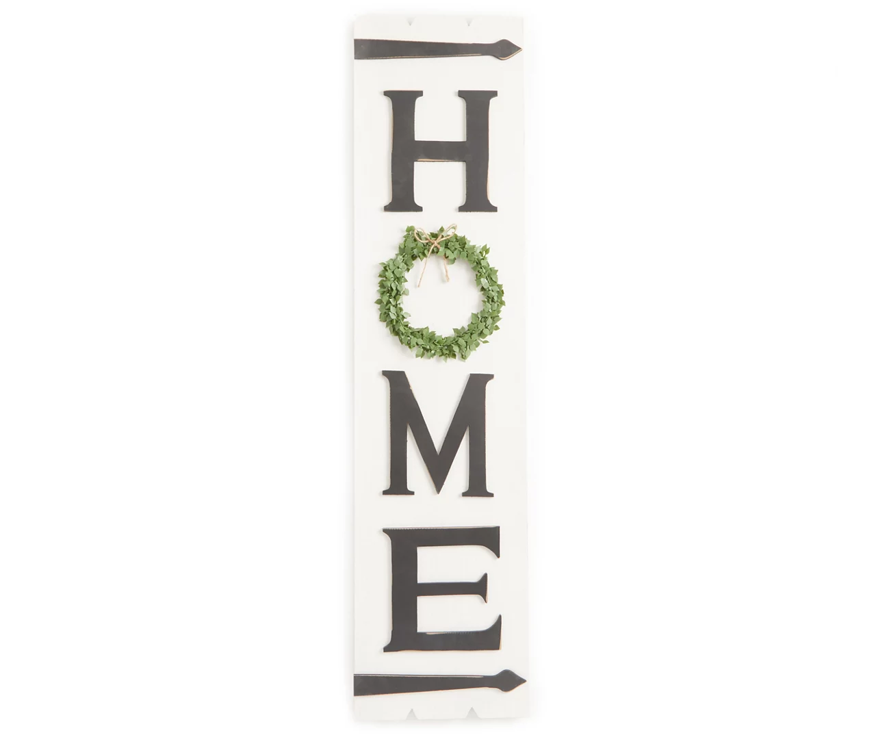 "Home" Wreath Whitewash Long Wall Plaque 1 "Home" Wreath Whitewash Long Wall Plaque