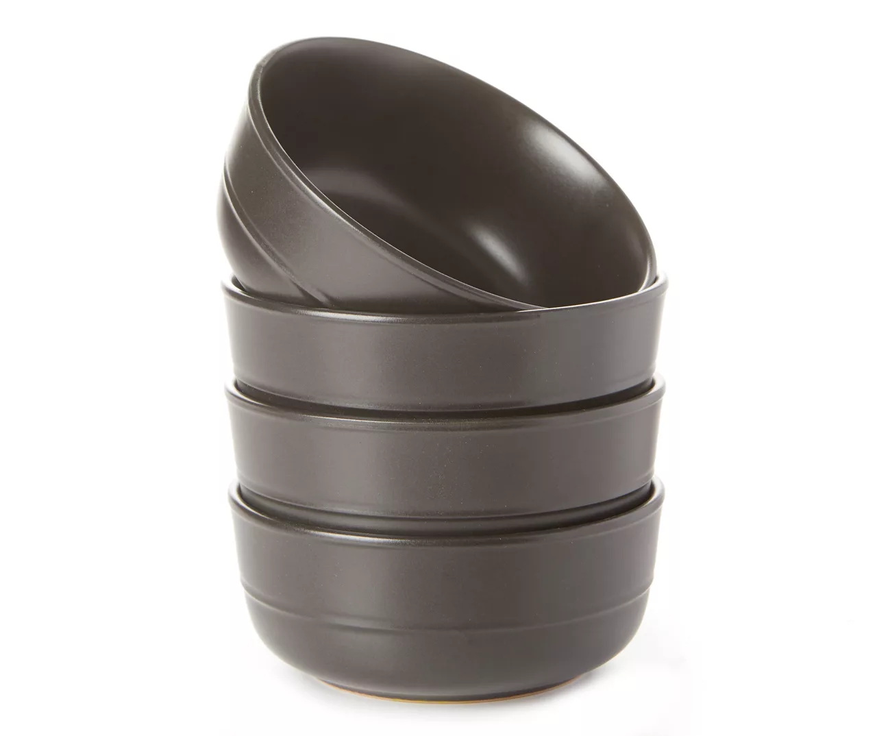 Matte Black Stoneware Bowls, 4-Pack 1 Matte Black Stoneware Bowls, 4-Pack