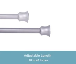 Graphite Twist & Fit No Tools Tension Window Curtain Rod, (28" - 48") 9 Graphite Twist & Fit No Tools Tension Window Curtain Rod, (28" - 48") -Cuisinart Store 810430283 4