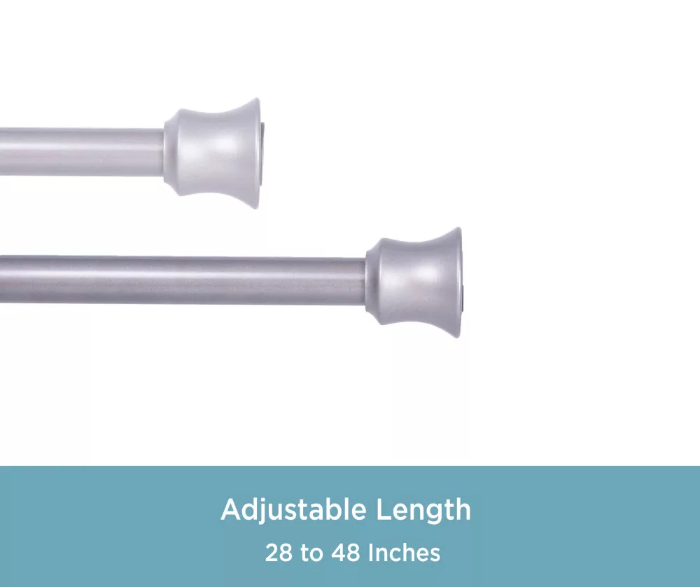 Graphite Twist & Fit No Tools Tension Window Curtain Rod, (28" - 48") 4 Graphite Twist & Fit No Tools Tension Window Curtain Rod, (28" - 48") - Image 4