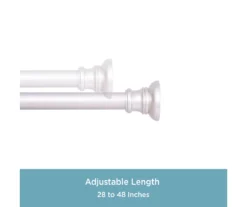 Brushed Nickel Twist & Fit No Tools Tension Window Curtain Rod, (28" - 48") -Cuisinart Store 810430284 4