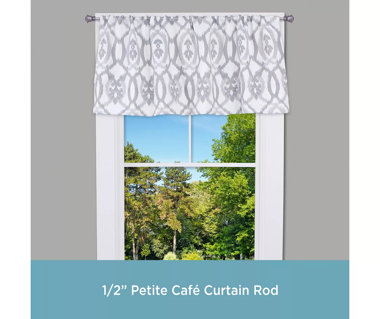 Italian Black Petite Cafe Decorative Window Curtain Rod, (28" - 48") 2 Italian Black Petite Cafe Decorative Window Curtain Rod, (28" - 48") - Image 2