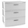 Gray 3-Drawer Wide Weave Tower