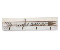 "Welcome" Arrow Sign With 4 Hooks