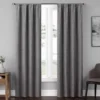 Anya Gray Blackout Rod Pocket Curtain Panel Pair, (84")