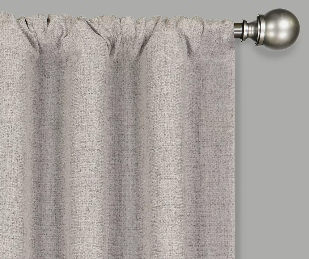 Anya Linen Blackout Rod Pocket Curtain Panel Pair, (63") 2 Anya Linen Blackout Rod Pocket Curtain Panel Pair, (63") - Image 2