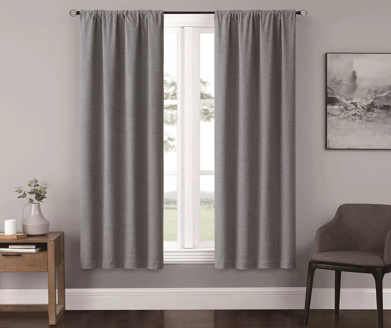Anya Navy Blackout Rod Pocket Curtain Panel Pair, (63") 1 Anya Navy Blackout Rod Pocket Curtain Panel Pair, (63")