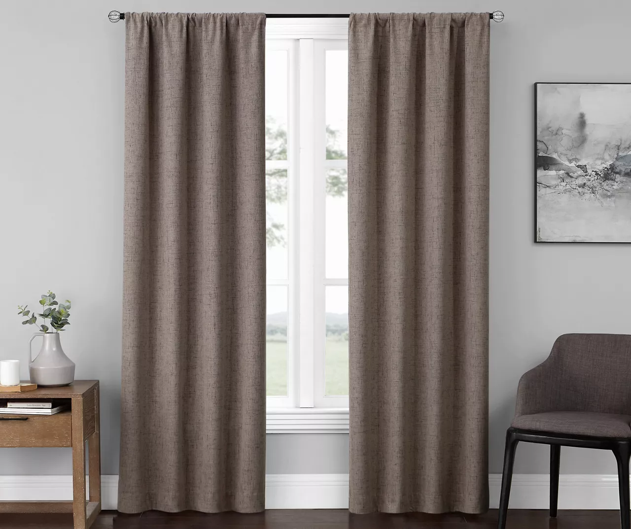 Anya Peak Blackout Rod Pocket Curtain Panel Pair, (84") 1 Anya Peak Blackout Rod Pocket Curtain Panel Pair, (84")