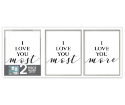 "Love You More Love You Most" Framed Plaques 2-Piece Set