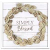 "Simply Blessed" Metal Wreath Shiplap Plaque