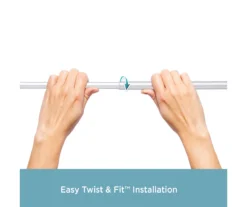 Brushed Nickel Nicholas Twist & Fit No Tools Tension Window Curtain Rod, (48" - 86") -Cuisinart Store 810453781 5