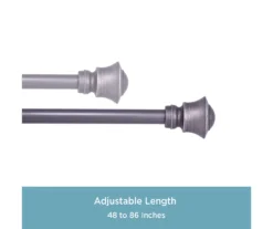 Italian Black Caris Standard Decorative Window Curtain Rod, (48" - 86") -Cuisinart Store 810453782 4