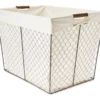 Chicken Wire Floor Bin With Linen Liner