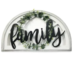 "Family" Wall Arch With Greenery