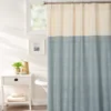 Ivory & Slate Blue Jacquard Shower Curtain