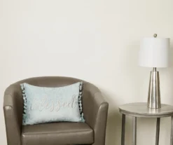 "Blessed" Blue Lumbar Throw Pillow 5 "Blessed" Blue Lumbar Throw Pillow -Cuisinart Store 810461679 2