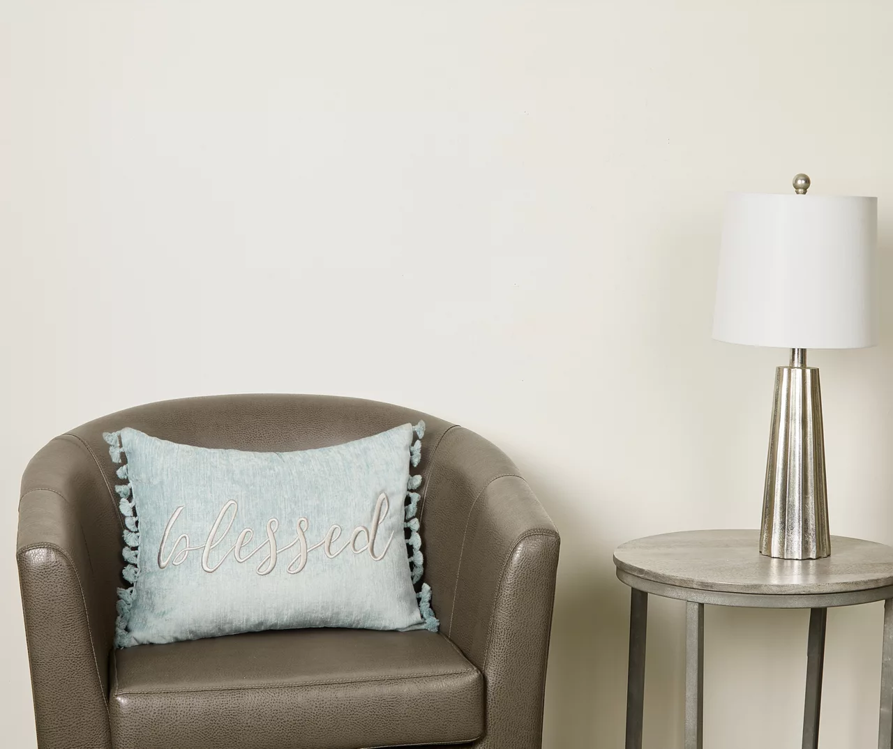 "Blessed" Blue Lumbar Throw Pillow 3 "Blessed" Blue Lumbar Throw Pillow - Image 3