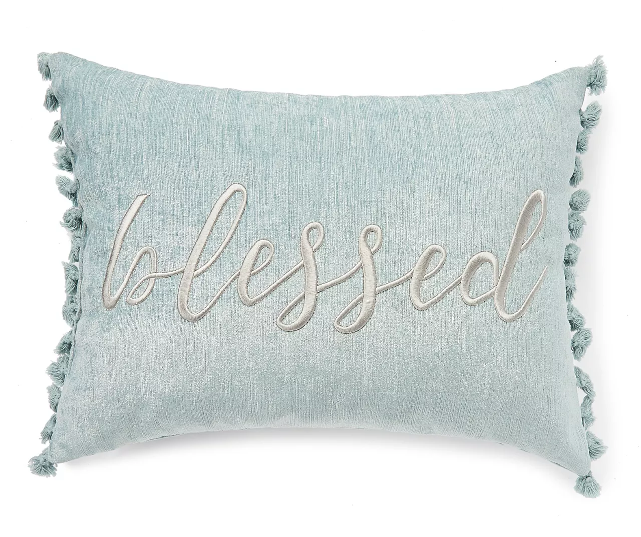 "Blessed" Blue Lumbar Throw Pillow 1 "Blessed" Blue Lumbar Throw Pillow