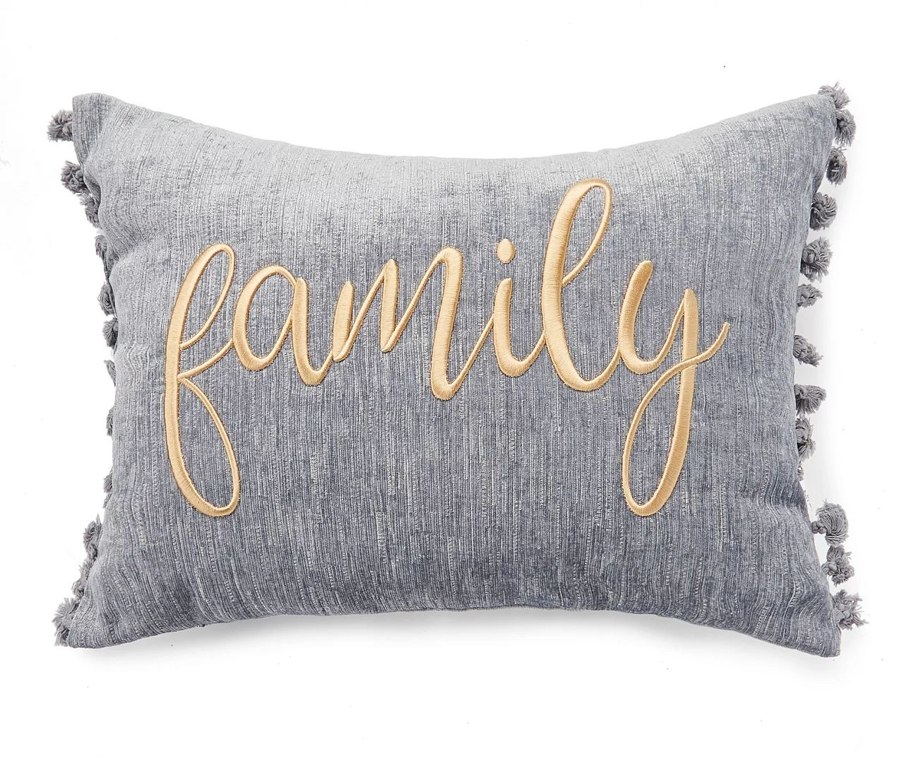 "Family" Gray Lumbar Throw Pillow 1 "Family" Gray Lumbar Throw Pillow