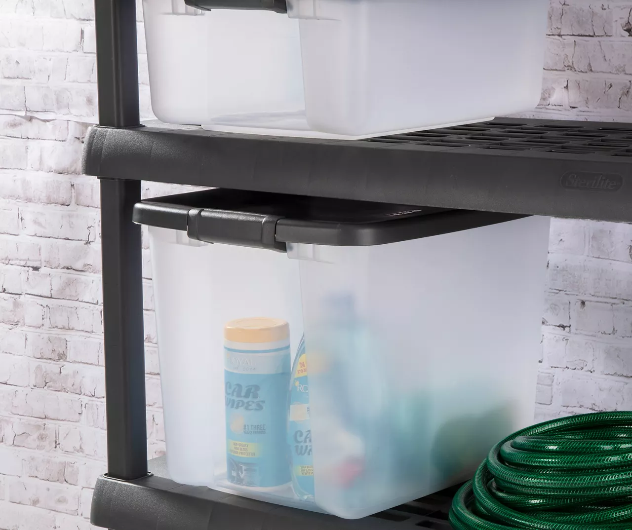 Gray 50-Quart Storage Shelf Tote 4 Gray 50-Quart Storage Shelf Tote - Image 4