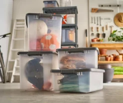 Gray 50-Quart Storage Shelf Tote 12 Gray 50-Quart Storage Shelf Tote -Cuisinart Store 810463801 810463790