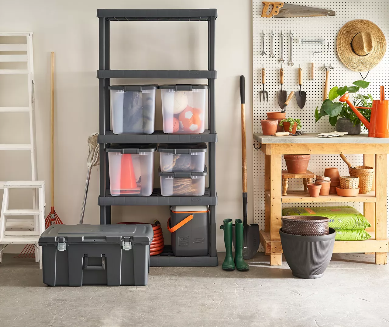 Gray 50-Quart Storage Shelf Tote 5 Gray 50-Quart Storage Shelf Tote - Image 5