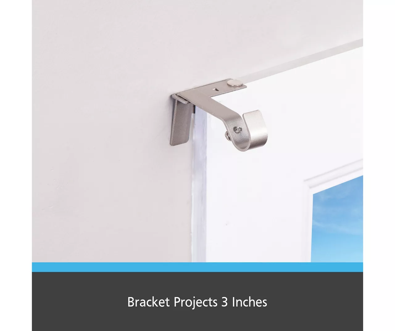 Brushed Nickel Fast Fit No Measure Curtain Rod Brackets, 2-Pack 3 Brushed Nickel Fast Fit No Measure Curtain Rod Brackets, 2-Pack - Image 3