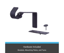 Matte Black Fast Fit No Measure Curtain Rod Brackets, 2-Pack 8 Matte Black Fast Fit No Measure Curtain Rod Brackets, 2-Pack -Cuisinart Store 810466057 2