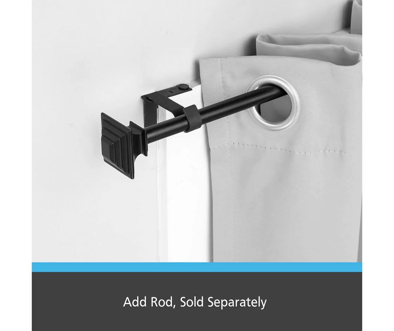 Matte Black Fast Fit No Measure Curtain Rod Brackets, 2-Pack 7 Matte Black Fast Fit No Measure Curtain Rod Brackets, 2-Pack - Image 7