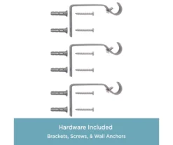 Caris Crackle Pewter Standard Decorative Window Curtain Rod, (48" - 86") -Cuisinart Store 810466068 5