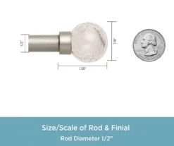 Caris Crackle Pewter Standard Decorative Window Curtain Rod, (28" - 48") -Cuisinart Store 810466069 3