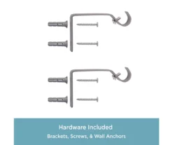 Caris Crackle Pewter Standard Decorative Window Curtain Rod, (28" - 48") -Cuisinart Store 810466069 5