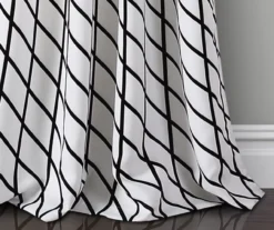 Feather Arrow Geo White & Black Room-Darkening Grommet Curtain Panel Pair, (95") -Cuisinart Store 810468107 3