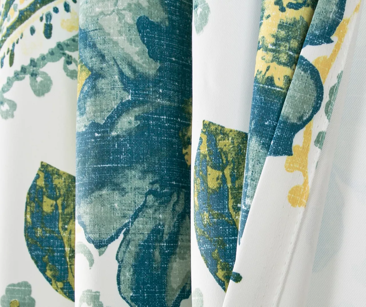 Floral Paisley Blue & Green Room-Darkening Grommet Curtain Panel Pair 13 Floral Paisley Blue & Green Room-Darkening Grommet Curtain Panel Pair - Image 13